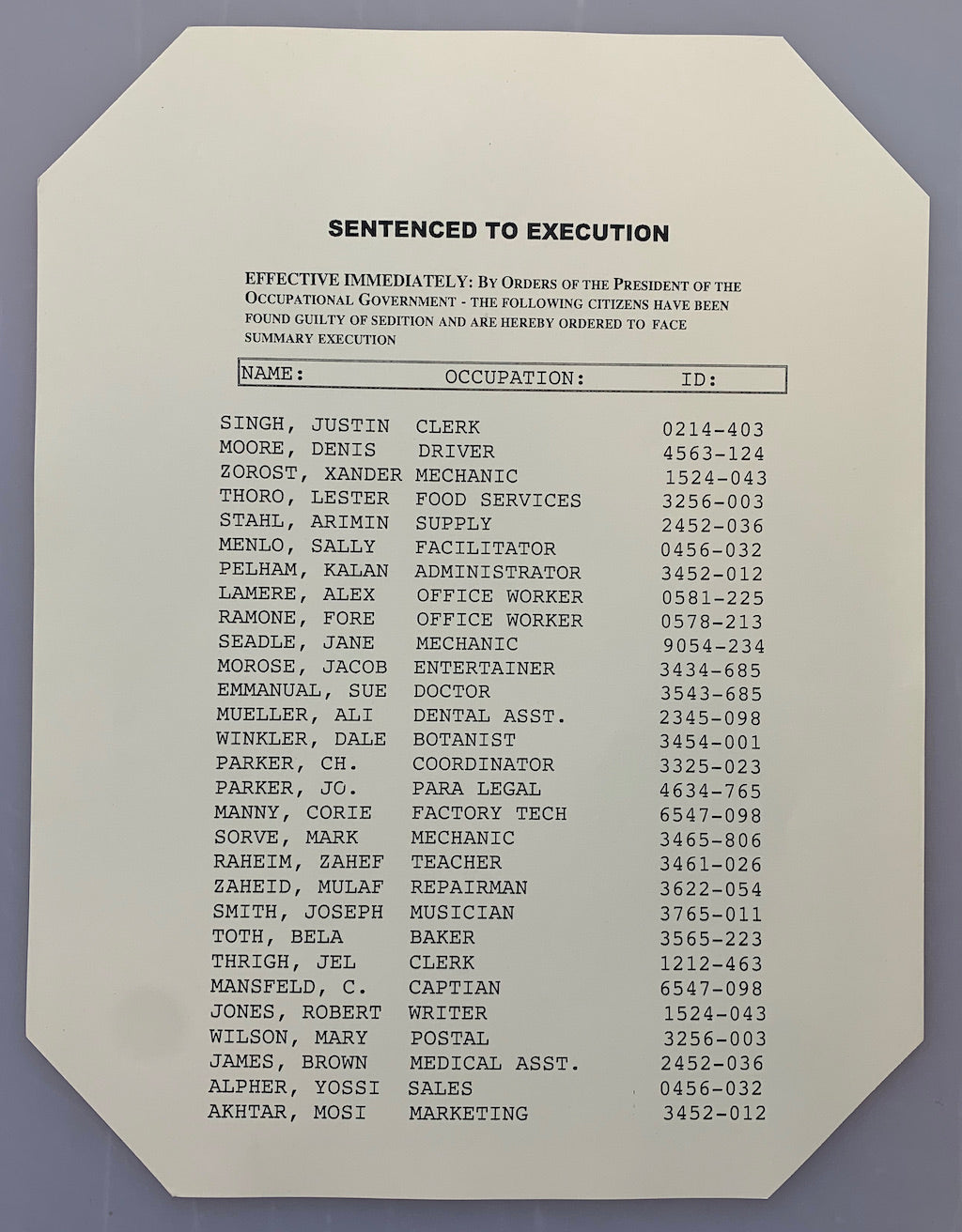 Battlestar Galactica Baltar Spirituality Flyers w/ COA