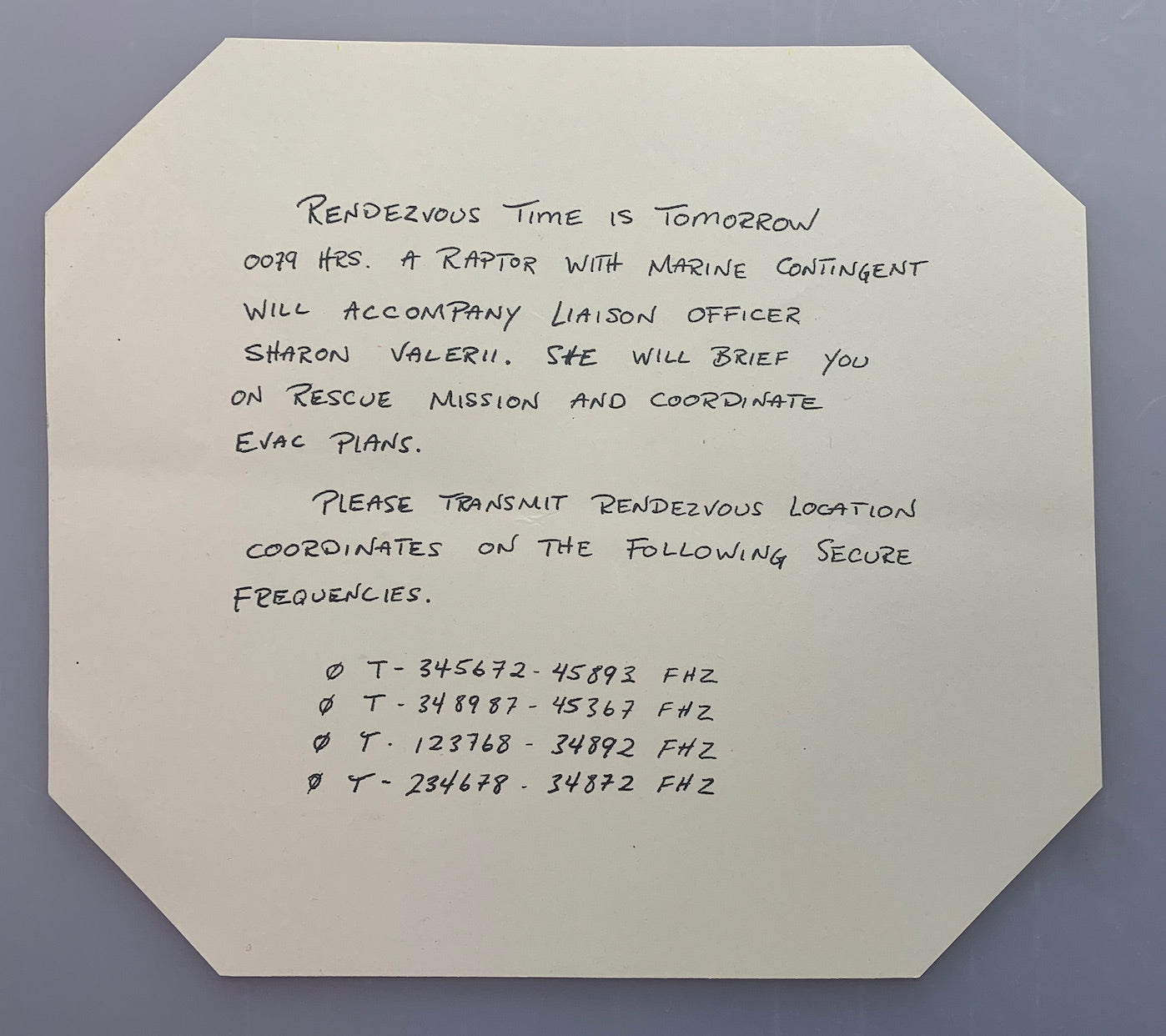 Chief Tyrol's Resistance Note from Galactica w/ COA