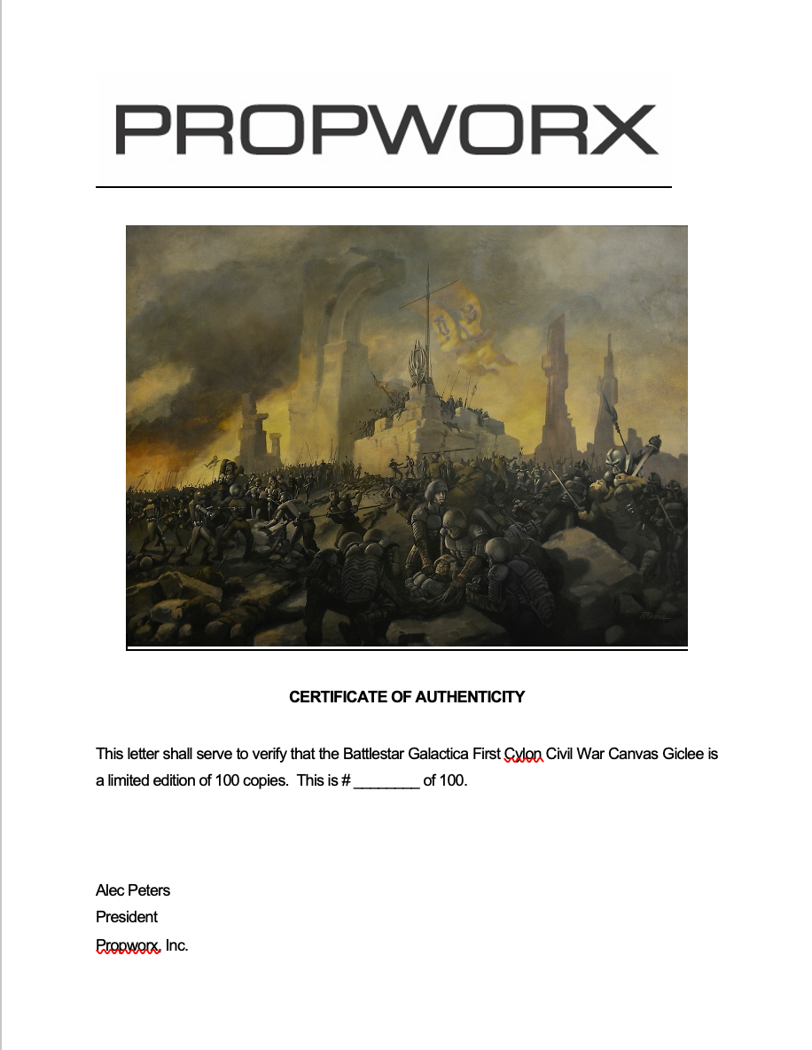 Adama's "First Cylon War" Original Art CANVAS Giclee Print - Battlestar Galactica