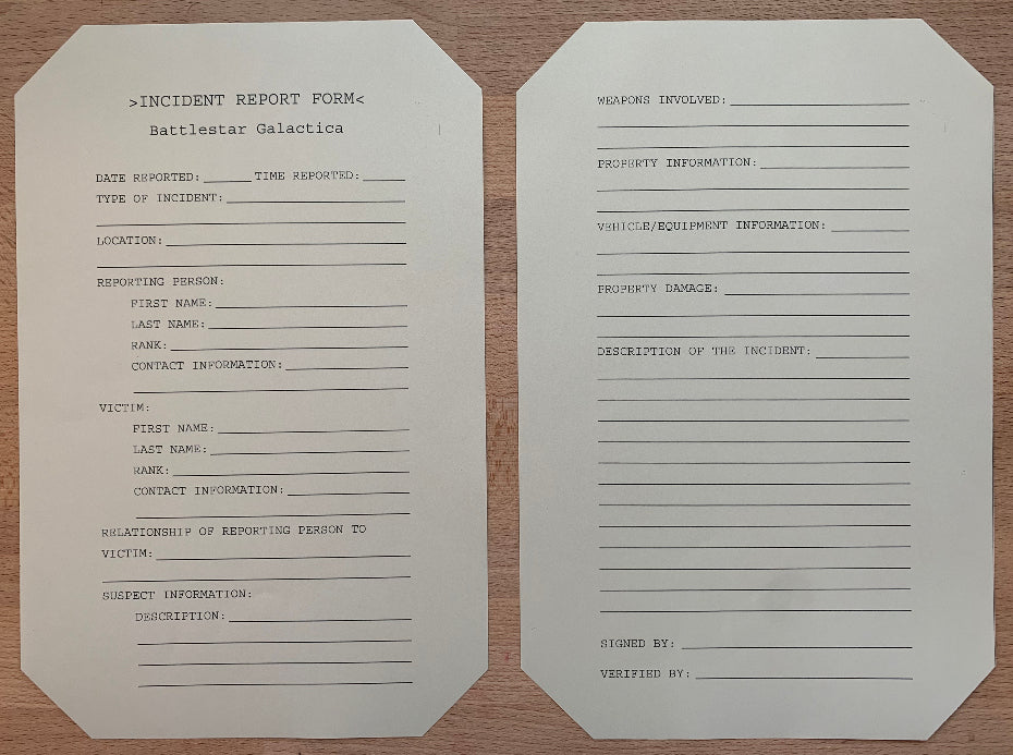 Battlestar Galactica Incident Report w/ COA