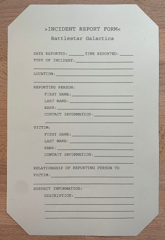 Battlestar Galactica Incident Report w/ COA